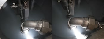 超音波分散装置の内部