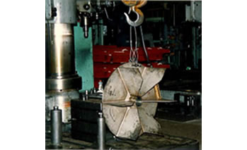 大風量ファン用のインペラー製作風景